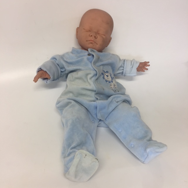 DOLL, Baby - Realistic in Blue Onesie 56cm L